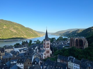 Fototapeta premium Panoramic view of Bacharach. Rhine valley, Germany 