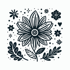 Fototapeta premium Decorative Floral Pattern Vector Illustration