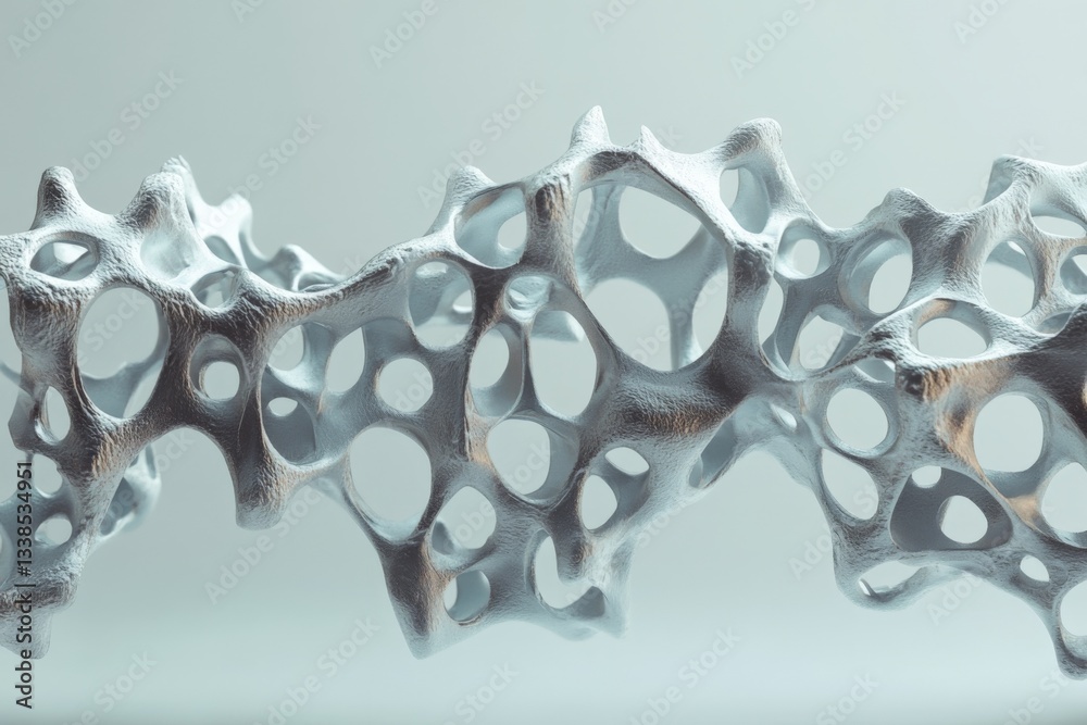 Aufkleber Complex organic structure displaying intricate designs and varying textures in a neutral setting