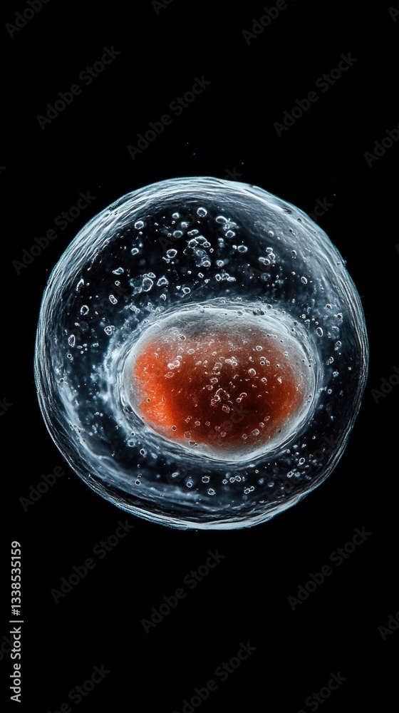 Aufkleber a single red object floating in a clear glass of water
