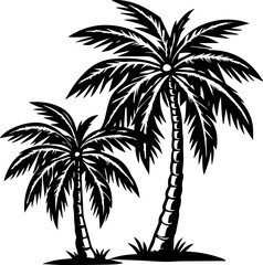 Fototapeta premium Palm Tree silhouette Vector Illustration