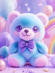 Fototapeta premium Cuddly Teddy Bear in a Whimsical Fairytale Setting