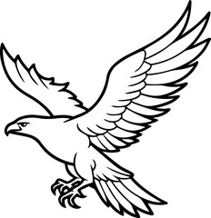 Fototapeta premium Eagle in Flight Silhouette - Vector Illustration