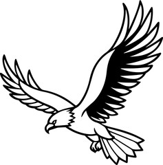 Obraz premium Eagle in Flight Silhouette - Vector Illustration