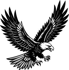 Fototapeta premium Eagle in Flight Silhouette - Vector Illustration