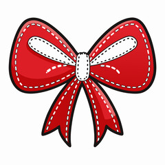 red bow with ribbon