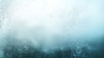 A Misty Window With Water Droplets And Blurred Background