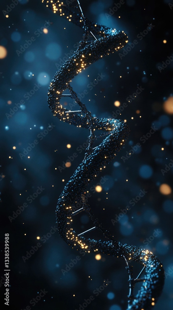 Poster image of double-stranded dna against a dark background