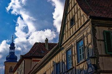 Obraz premium A wonderful day in the city of Bamberg in rainy weather.