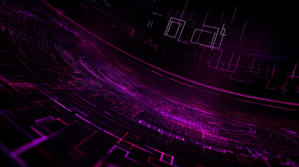 Fondo Digital Futurista Abstracto, neón rosa y negro