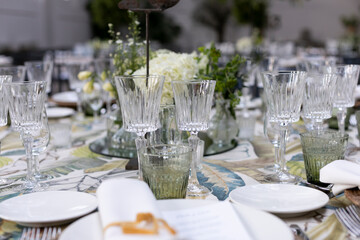 mesa, cena, restaurante, boda, configuración, decoraciones, fiesta, interiors, banquete, cuchillo, servilleta, de lujo, almuerzo, celebraciones, mantel, plata, lugar, cubertería, distinguida, configur