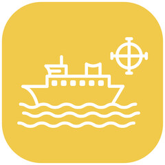Naklejka premium Ferry Route Vector Icon
