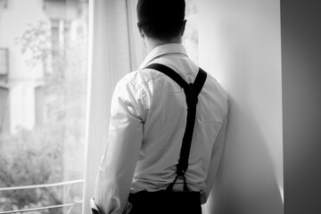 moda, modelaje, agiotaje, chaval, hombre, digno, persona, apuesto, camisa, beldad, gente, de pie,...