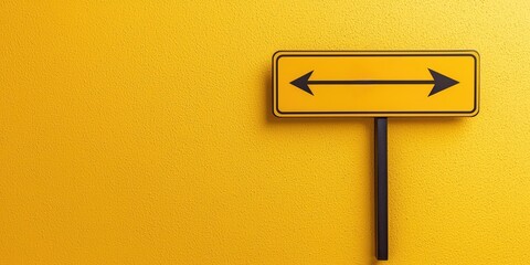 Create Opportunities leadership goal-setting  concept. Directional road sign on a vibrant yellow wall.