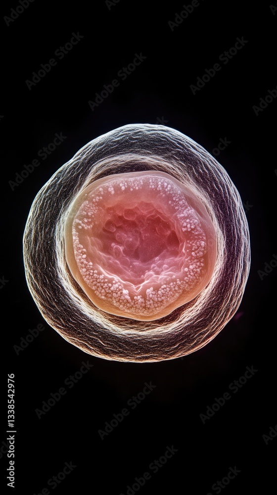 Poster A detailed view of a circular shape against a dark background