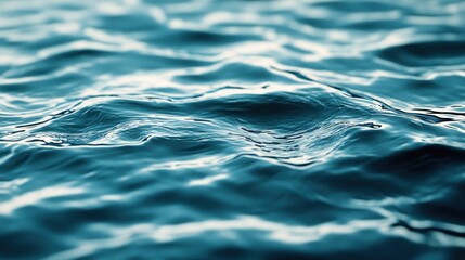 Tranquil Blue Water Surface with Gentle Ripples and Reflections