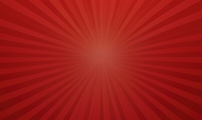 Red rays emanate from center, a vibrant burst of color. A textured, radial effect creates depth and movement in the background