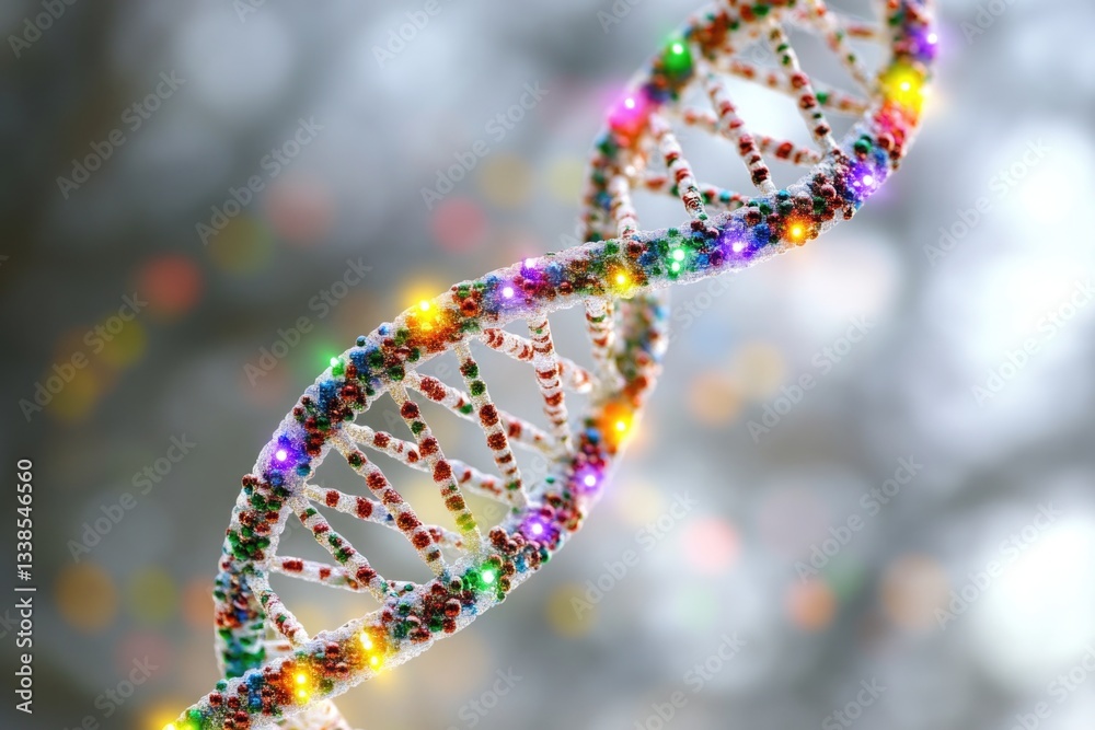 Poster Close-up image of two complementary strands of DNA helix