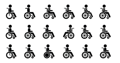 Wheelchair Accessibility Icon Set 