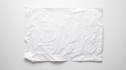 Obraz premium Dynamic Presentation: Crumpled Document Sheet on White Surface in Creative Setting, Photorealistic Illustration