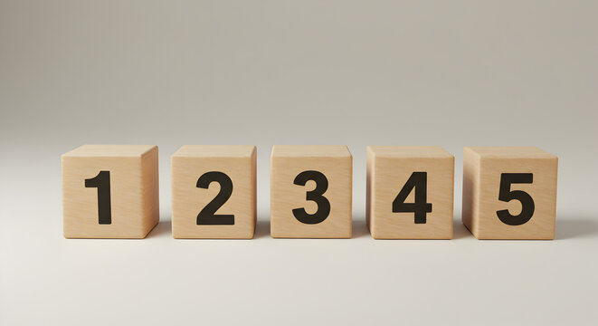 Wooden Number Blocks 1-5