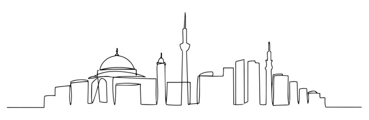 Tirana Albania linear monoline vector black and white graphic thin oneline