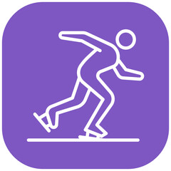 Speed Skating Vector Icon