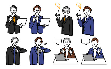 Businessman's daily pose set　ビジネスマンのセット