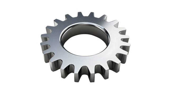 3d gear icon, mechanical and engineering symbol, clean and modern design, Transparent Background PNG