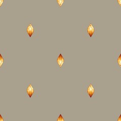 Minimalistic seamless pattern. Delicate yellow crystals on a brown background.