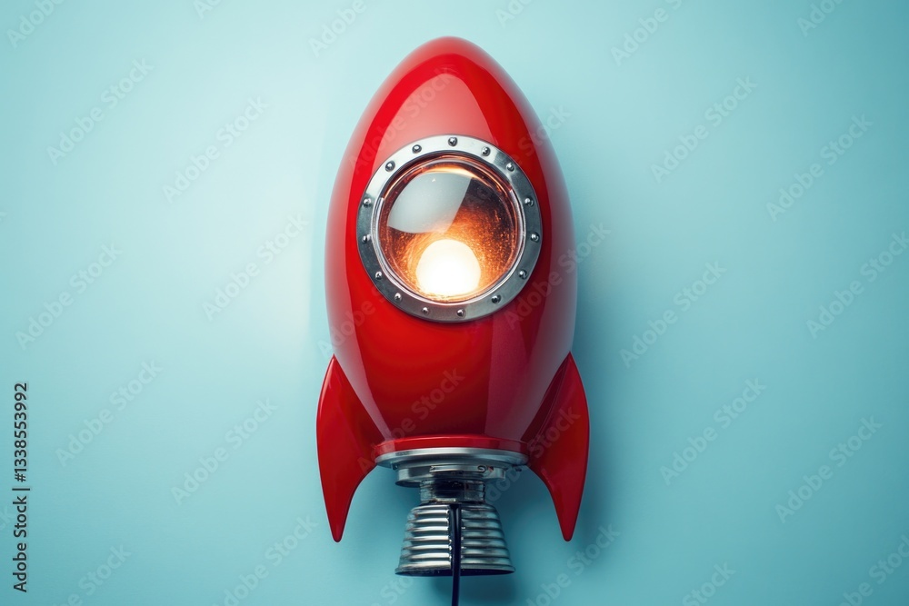 Poster A bright and modern decorative lamp with a retro style design, perfect for adding a pop of color to any room