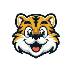 wild tiger mascot logo icon vector clip art design