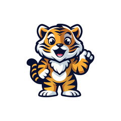 wild tiger mascot logo icon vector clip art design