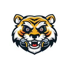 wild tiger mascot logo icon vector clip art design