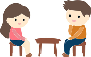 A man and a woman are having a conversation