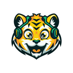 wild tiger mascot logo icon vector clip art design