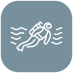 Fototapeta premium Underwater Adventure Vector Icon