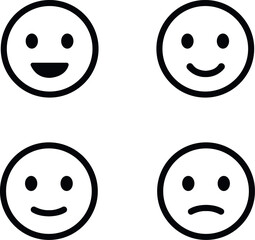 Emoticons icon set. Happy and sad emoji symbols