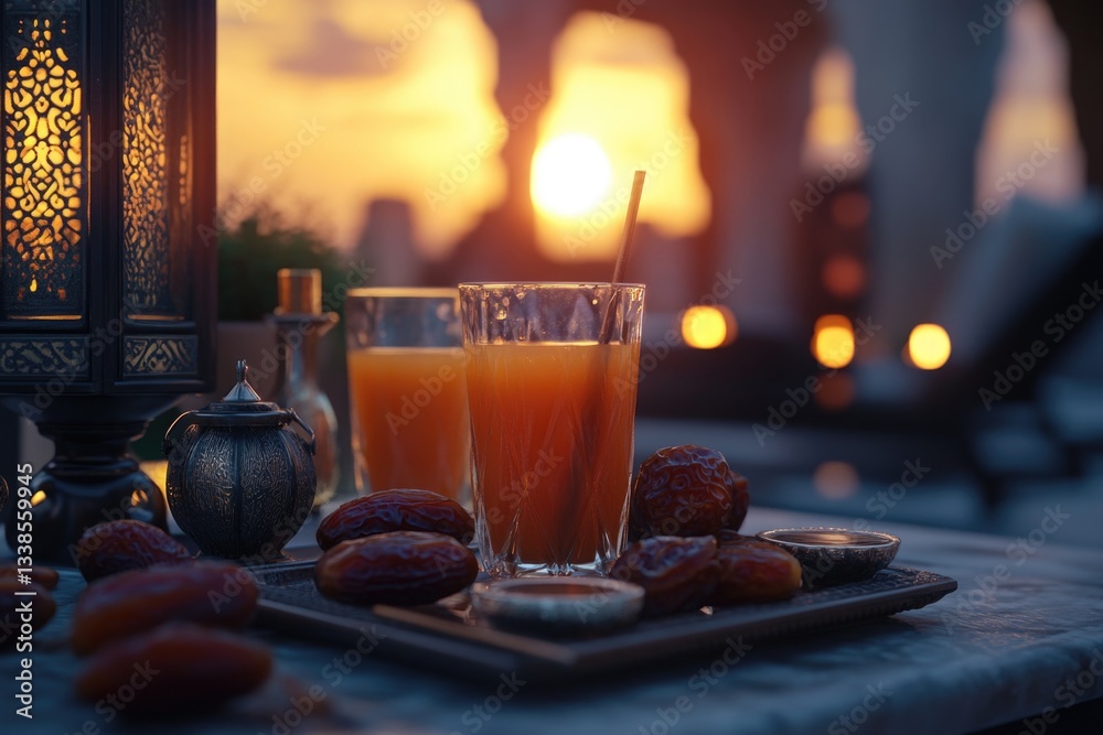 Poster a single serving of freshly squeezed orange juice sits on a table, ready to be enjoyed