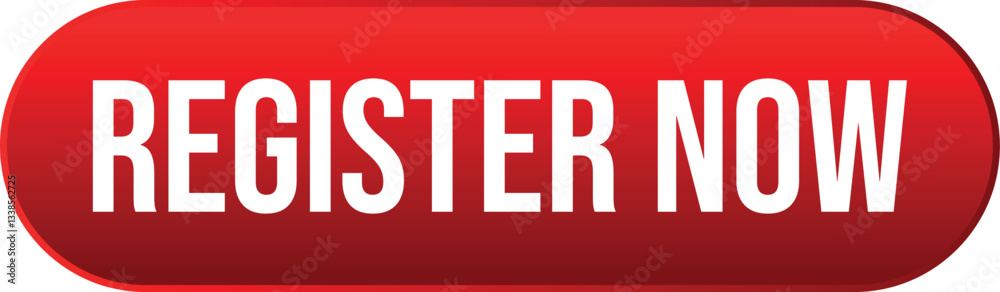 Aufkleber 3d register now button. button element for web design and mobile devices. vector illustration