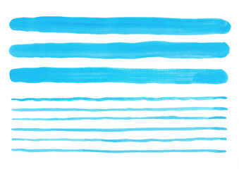 Line　線　絵の具　ふぞろい　水色