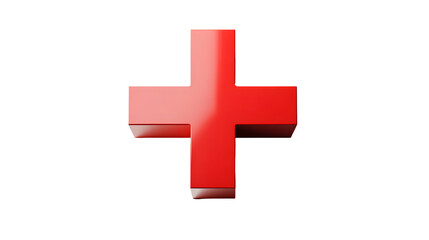 Obraz premium 3D plus symbol, clean and minimalistic design, ideal for medical and mathematical concepts, Transparent Background PNG