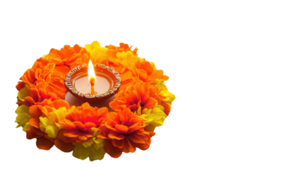 color rangoli for diwali isolated on transparent background