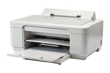 black laser printer isolated on transparent background