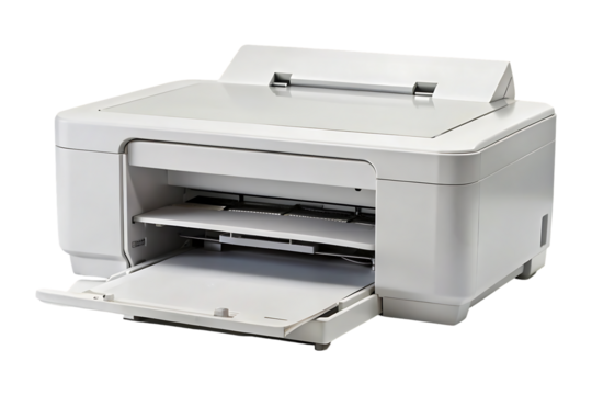black laser printer isolated on transparent background