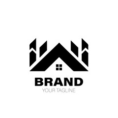 Roof Logo. Roof Logo Design. Roof Logo Brand. Roof Logo Vector Design Isolated on White Background