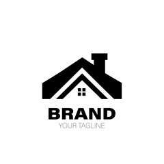 Roof Logo. Roof Logo Design. Roof Logo Brand. Roof Logo Vector Design Isolated on White Background