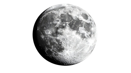 Obraz premium 3d render of the moon, astronomy and space concept, detailed monochrome design, Transparent Background PNG