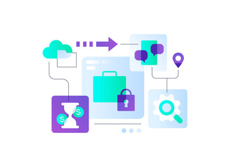 Time management in business - flat design style illustration