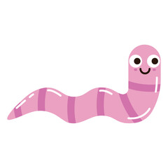 Vector image of a cute worm